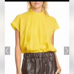 NWOT Tibi, Esme pleated crepe blouse. Size M.